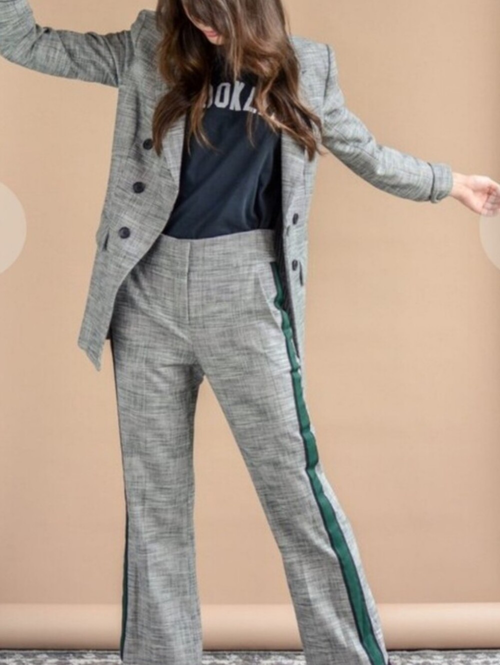 VERONICA BEARD CORMAC PLAID TROUSER PANTS SIDE STRIPE